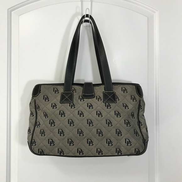 Dooney & Bourke Black and Gray Handbag with Pink Interior Tote - Picture 2 of 8